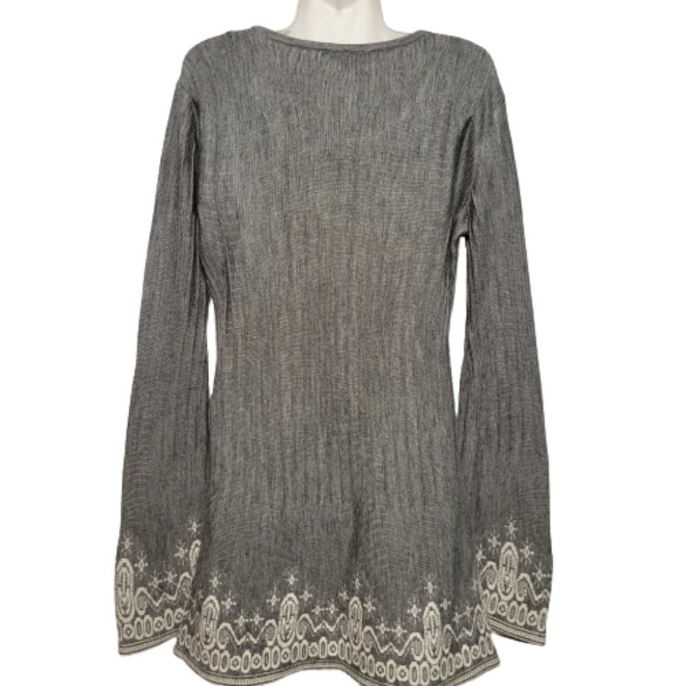 Grey Dress Tunic Dress Long Sleeve Fall Winter Sweater Dress - One Size NEW - Picture 2 of 7